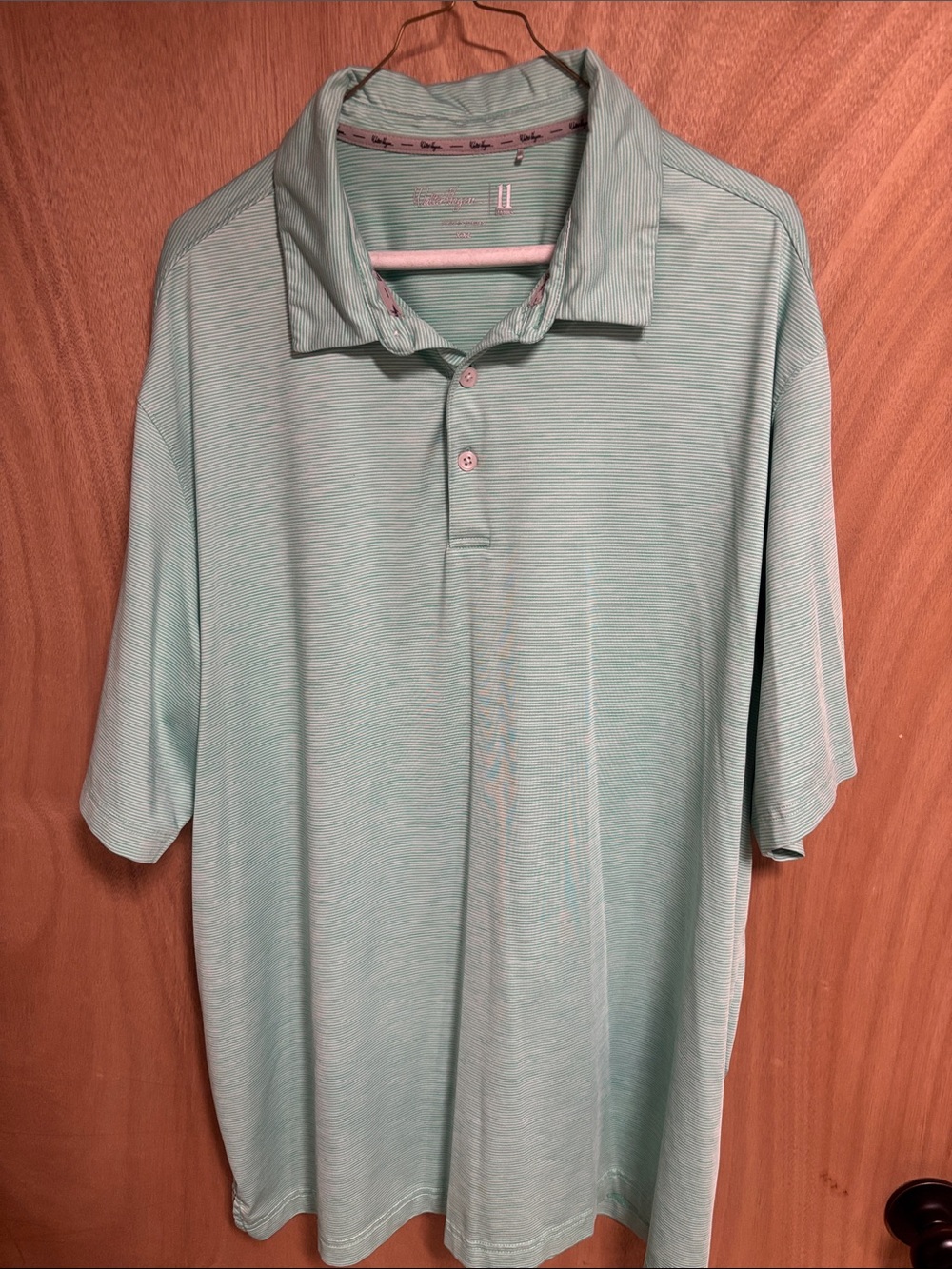 Walter Hagen Light Mint Green Striped Polo Shirt